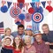 MOVINPE 4th of July Patriotic Party Decorations Set, American Flag Hanging Paper Fans, PomPoms Flowers, Foil Fringe Curtain, Star Streamers, USA Pennant Bunting Independence Day Party Supplies